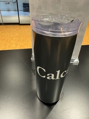 A.L.C. Black Travel Tumbler with Translucent Purple Lid